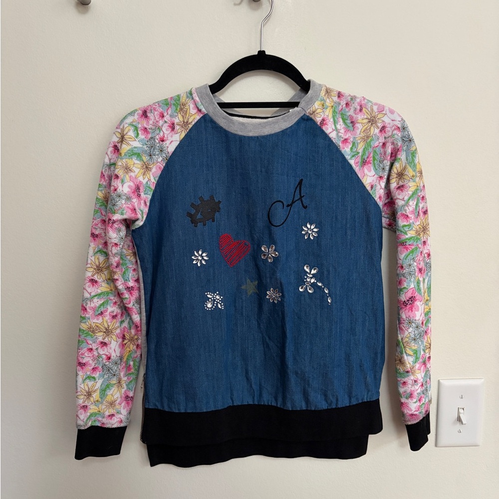 Vintage ARMANI JUNIOR denim top … zip sides SZ 12